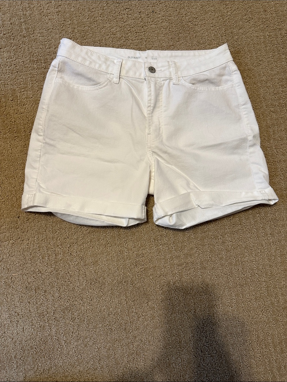 Old Navy White Roll-Cuff Denim Shorts
